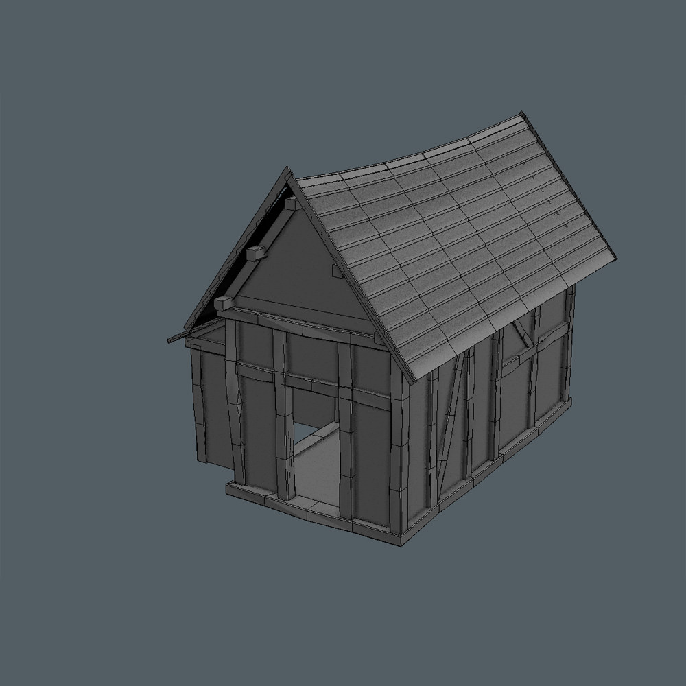 15 Medieval Buildings and 12 Props for Games Low-poly 3D model_23