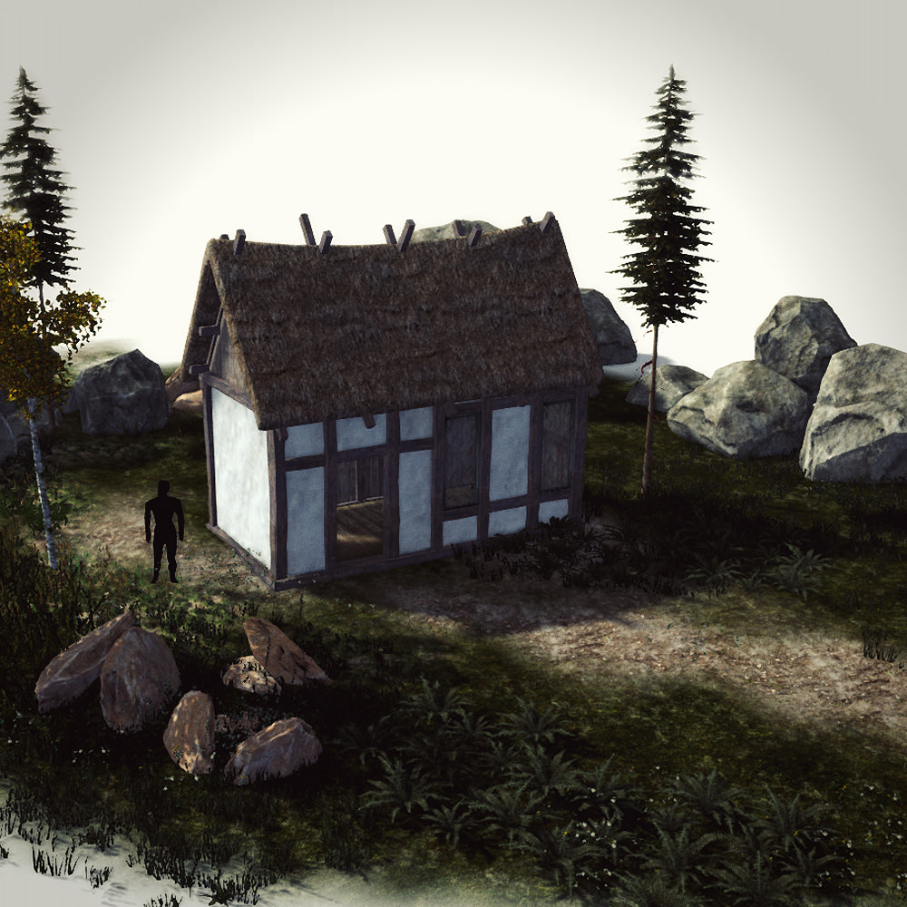 15 Medieval Buildings and 12 Props for Games Low-poly 3D model_14