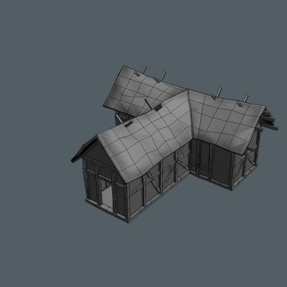 15 Medieval Buildings and 12 Props for Games Low-poly 3D model_22