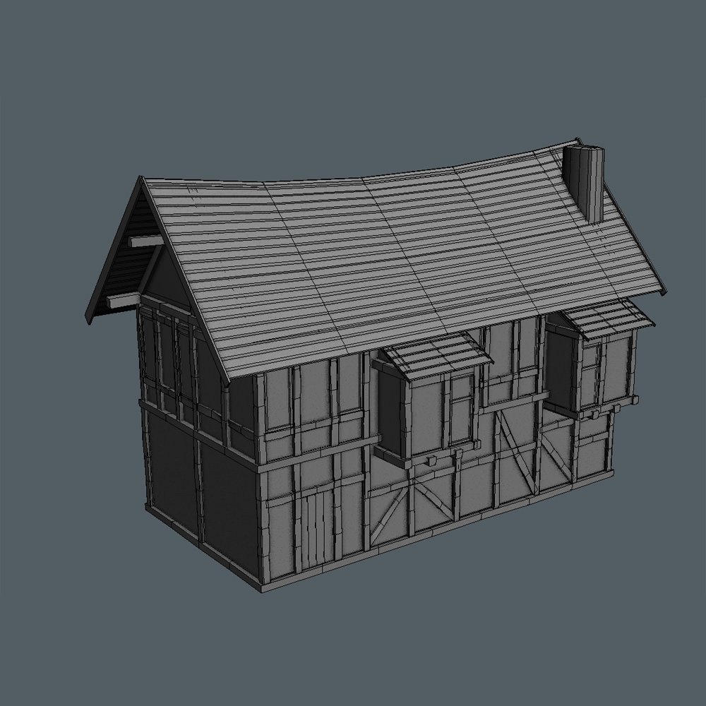 15 Medieval Buildings and 12 Props for Games Low-poly 3D model_33