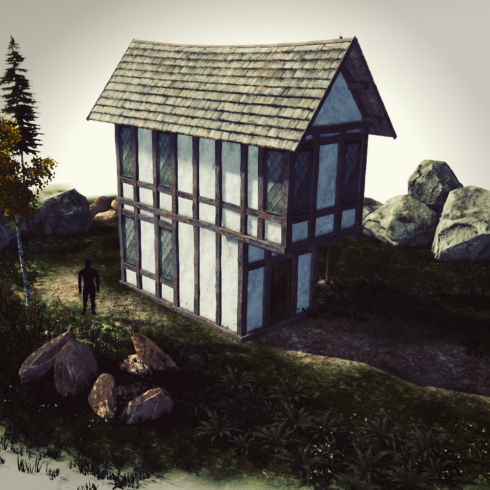15 Medieval Buildings and 12 Props for Games Low-poly 3D model_4