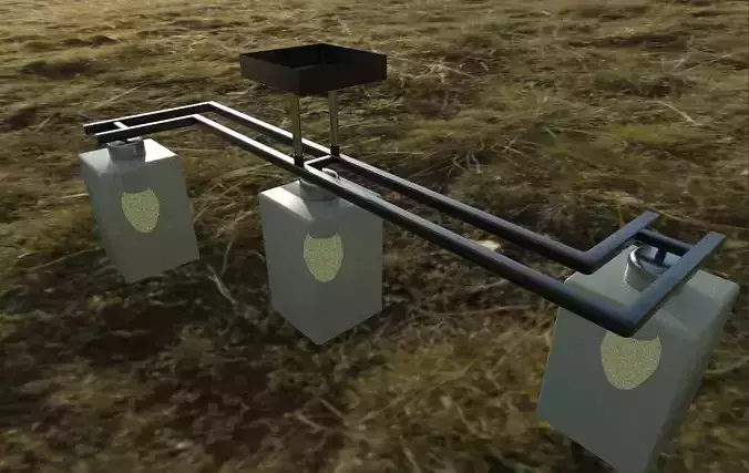 Chandelier three light fixtures in sky Free low-poly 3D model