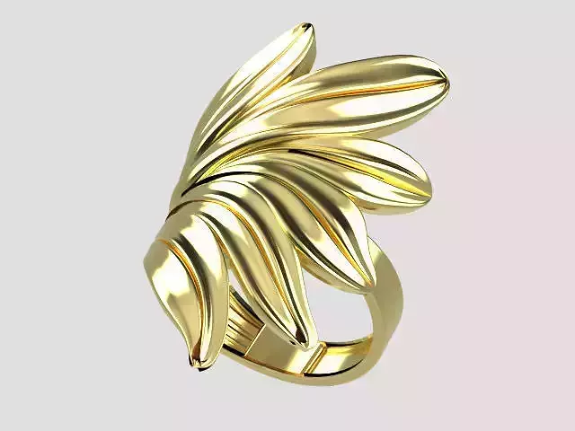 women ring leaf r00083
