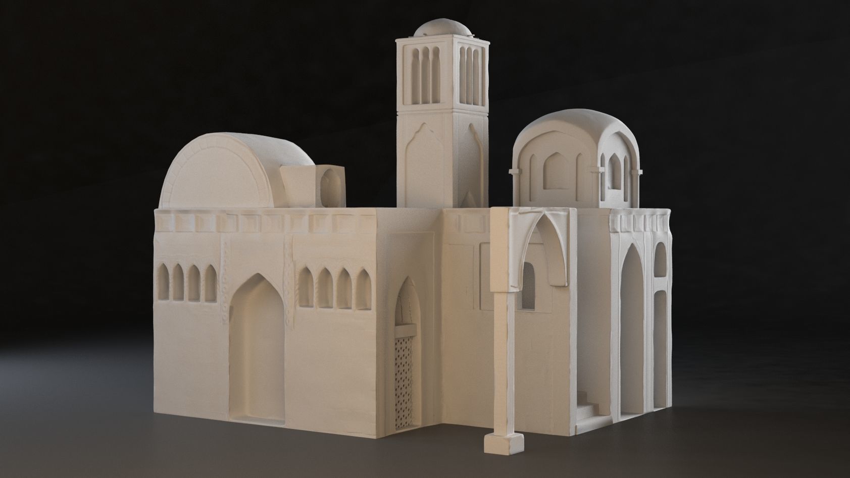 Old Eastern Building Low-poly 3D model_2