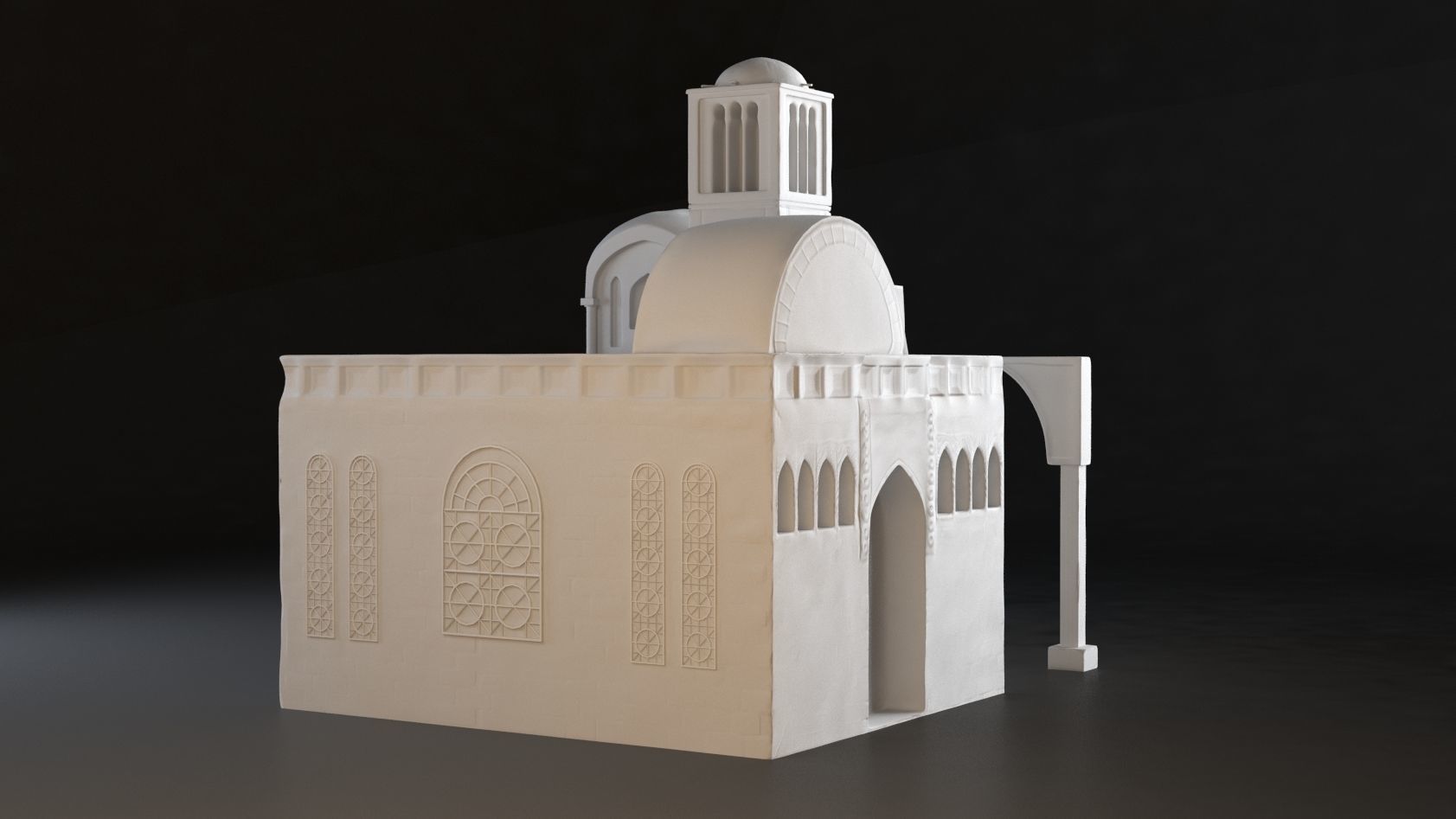 Old Eastern Building Low-poly 3D model_5