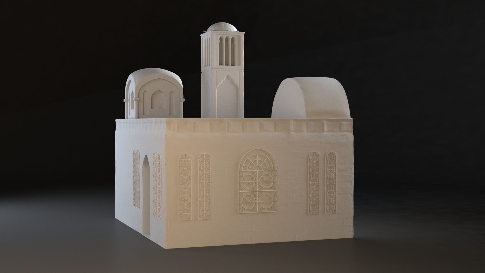 Old Eastern Building Low-poly 3D model_6