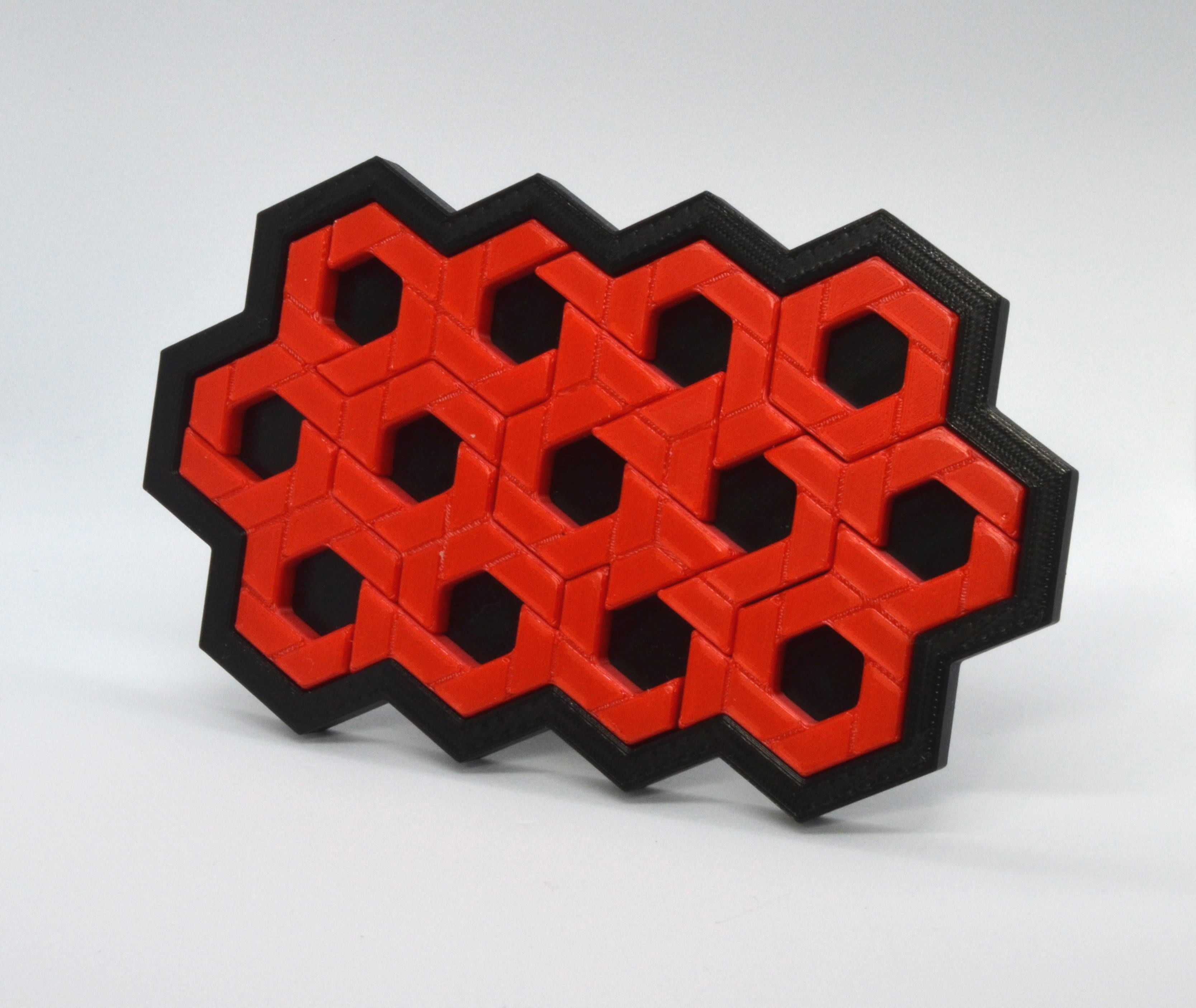 Hex jigsaw puzzle - STL Files 3D print model_11