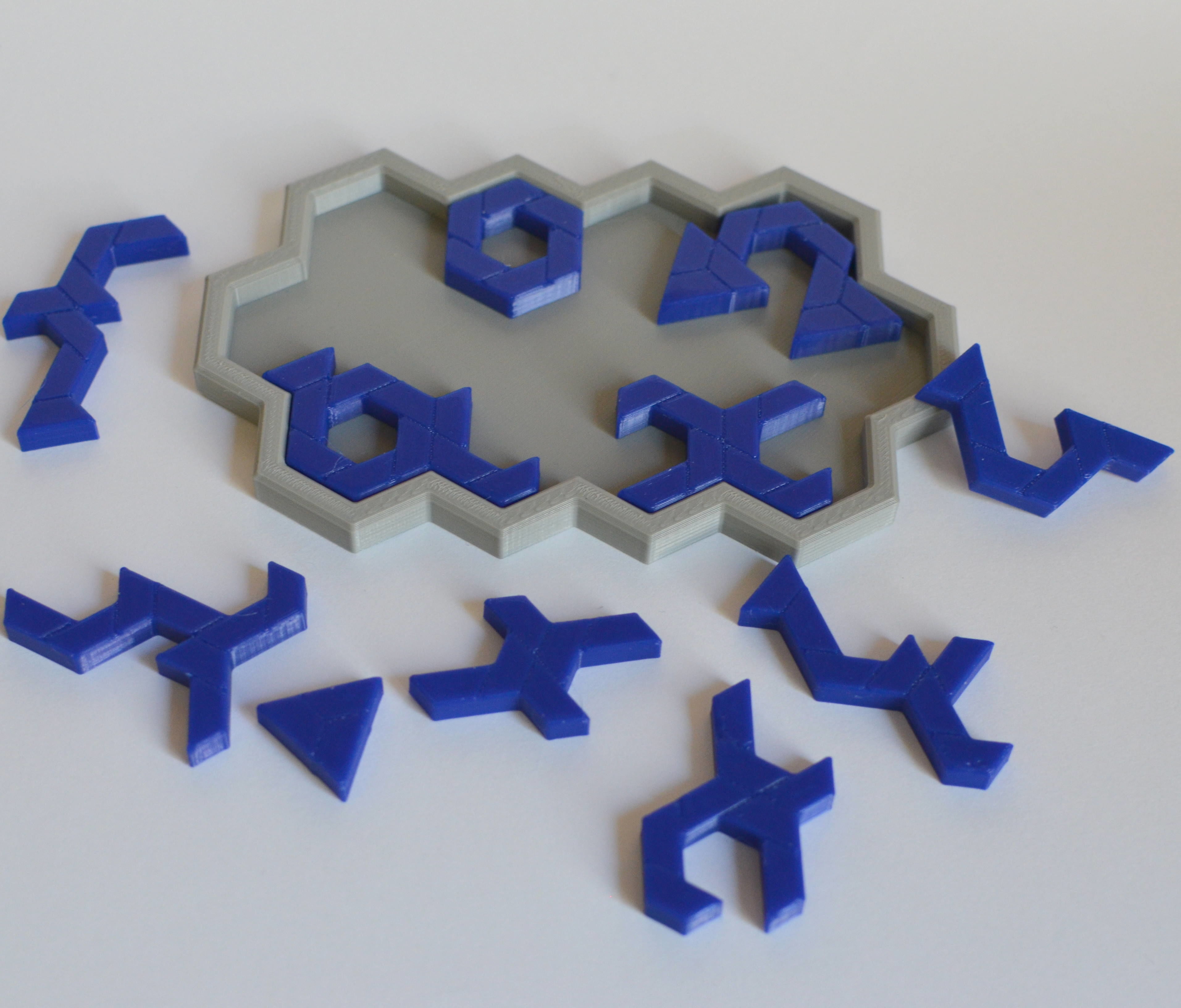 Hex jigsaw puzzle - STL Files 3D print model_5