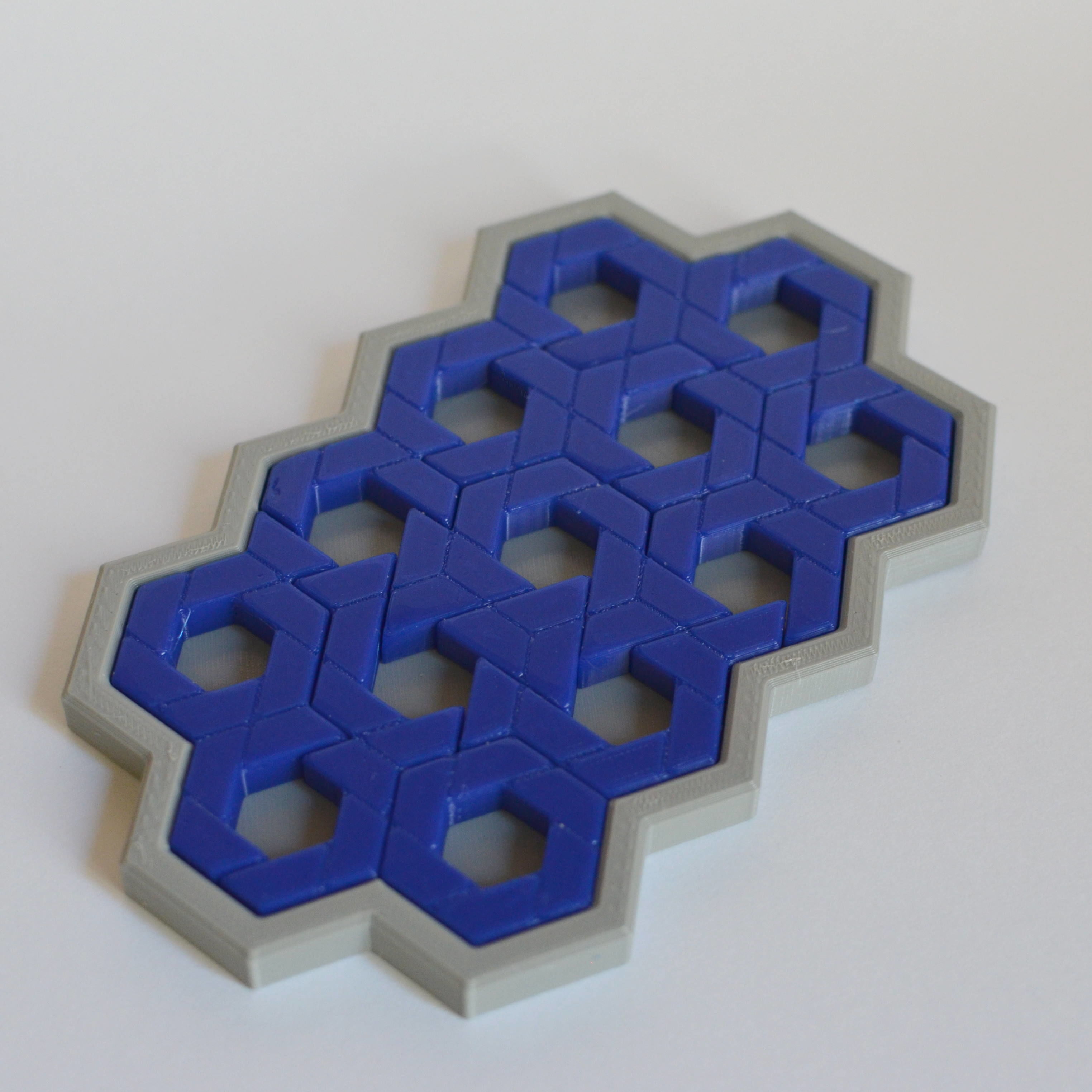 Hex jigsaw puzzle - STL Files 3D print model_4
