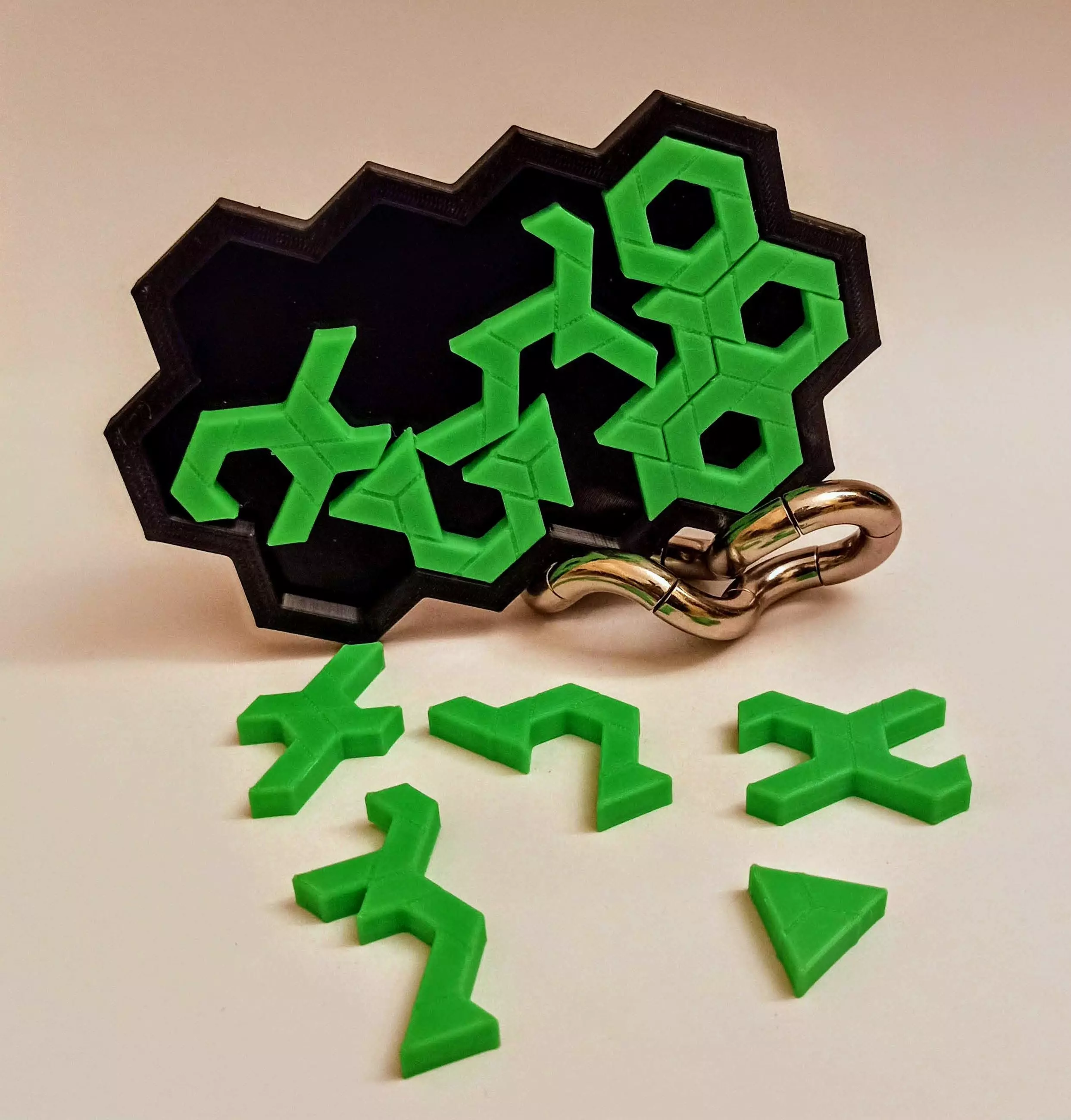 Hex jigsaw puzzle - STL Files 3D print model_0
