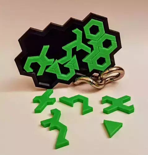 Hex jigsaw puzzle - STL Files 3D print model