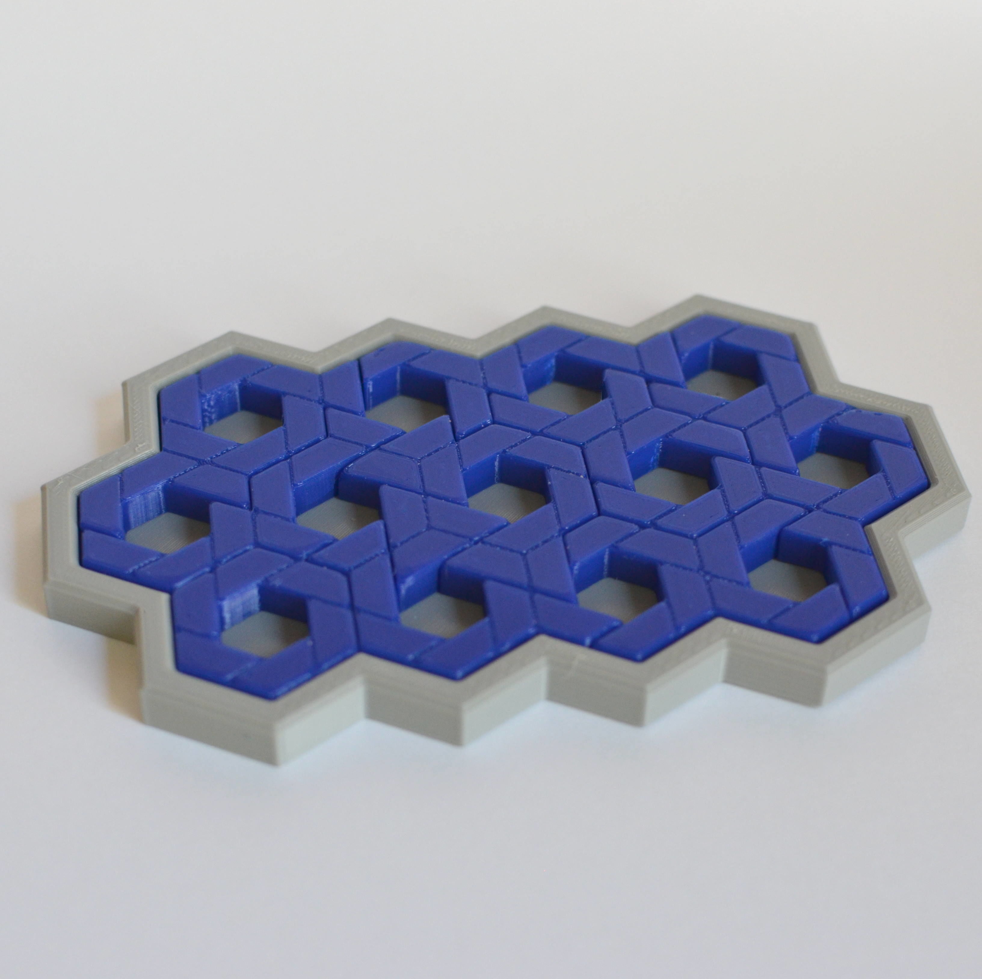Hex jigsaw puzzle - STL Files 3D print model_3