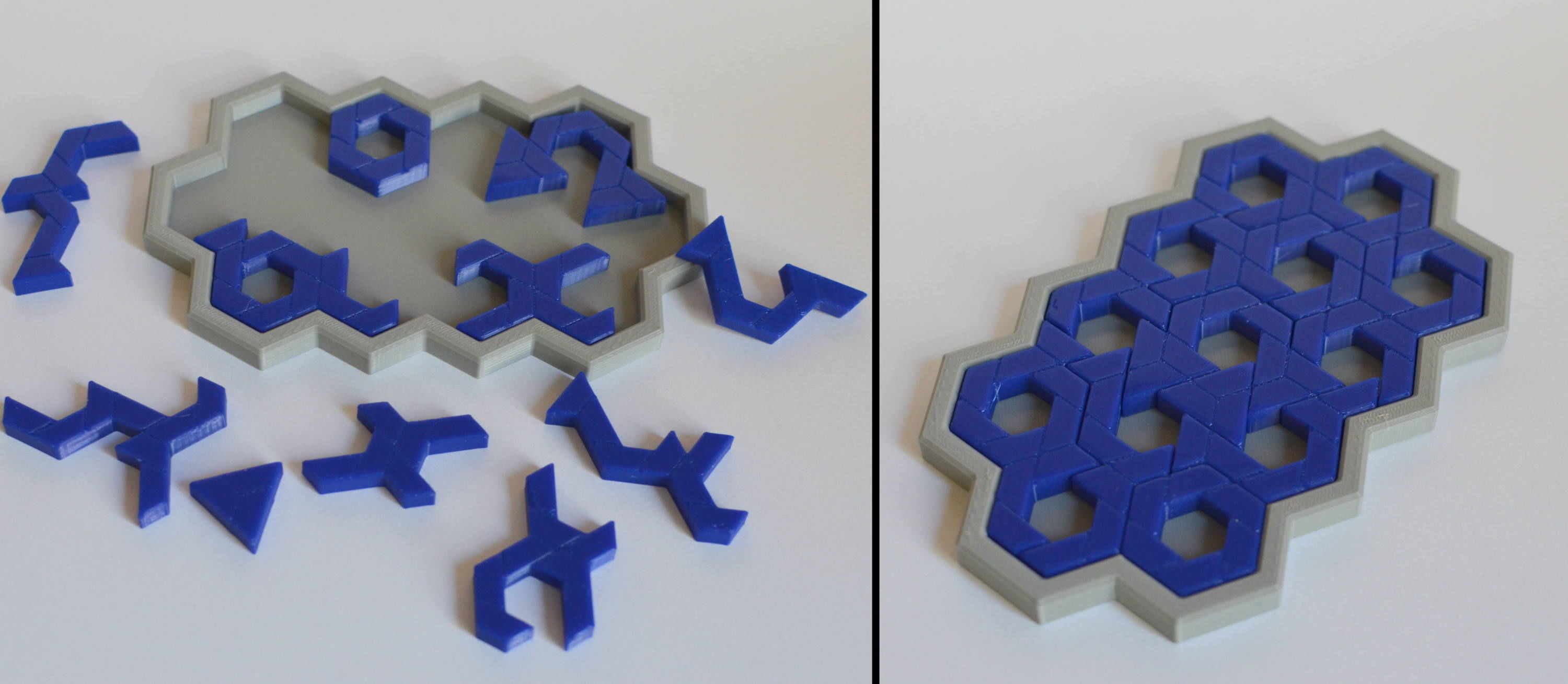 Hex jigsaw puzzle - STL Files 3D print model_10