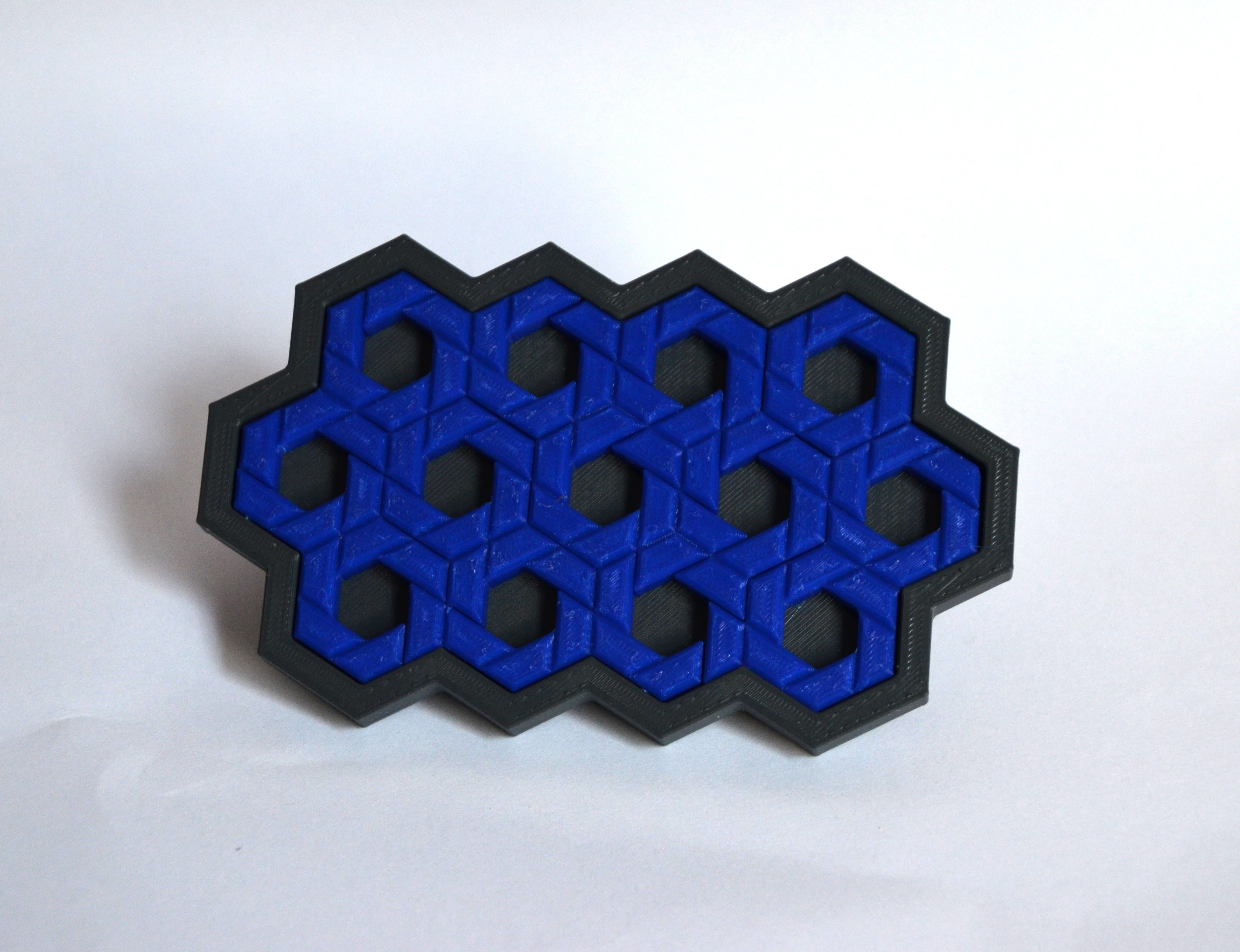 Hex jigsaw puzzle - STL Files 3D print model_12