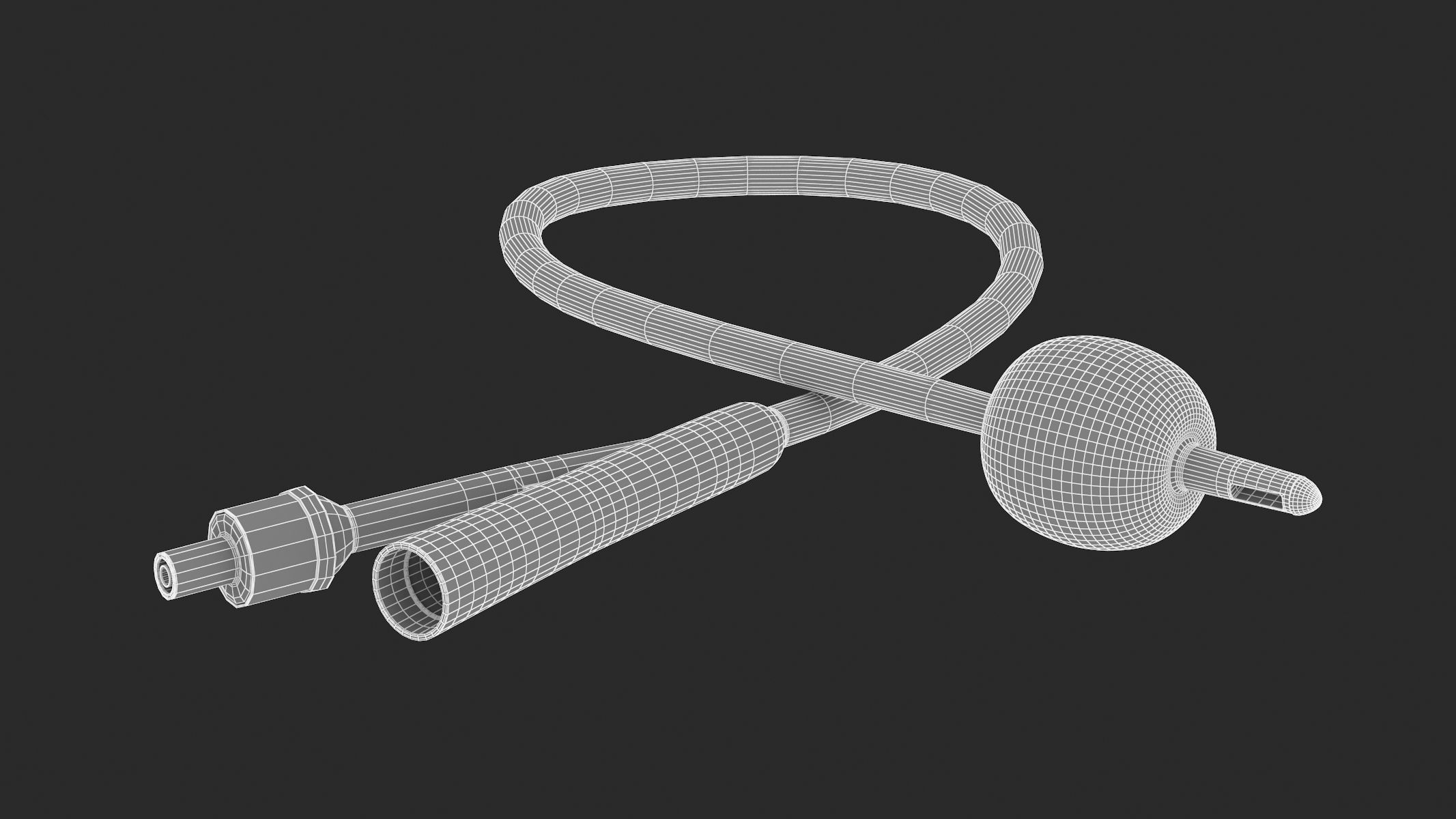 Catheter with handle 3D model_6