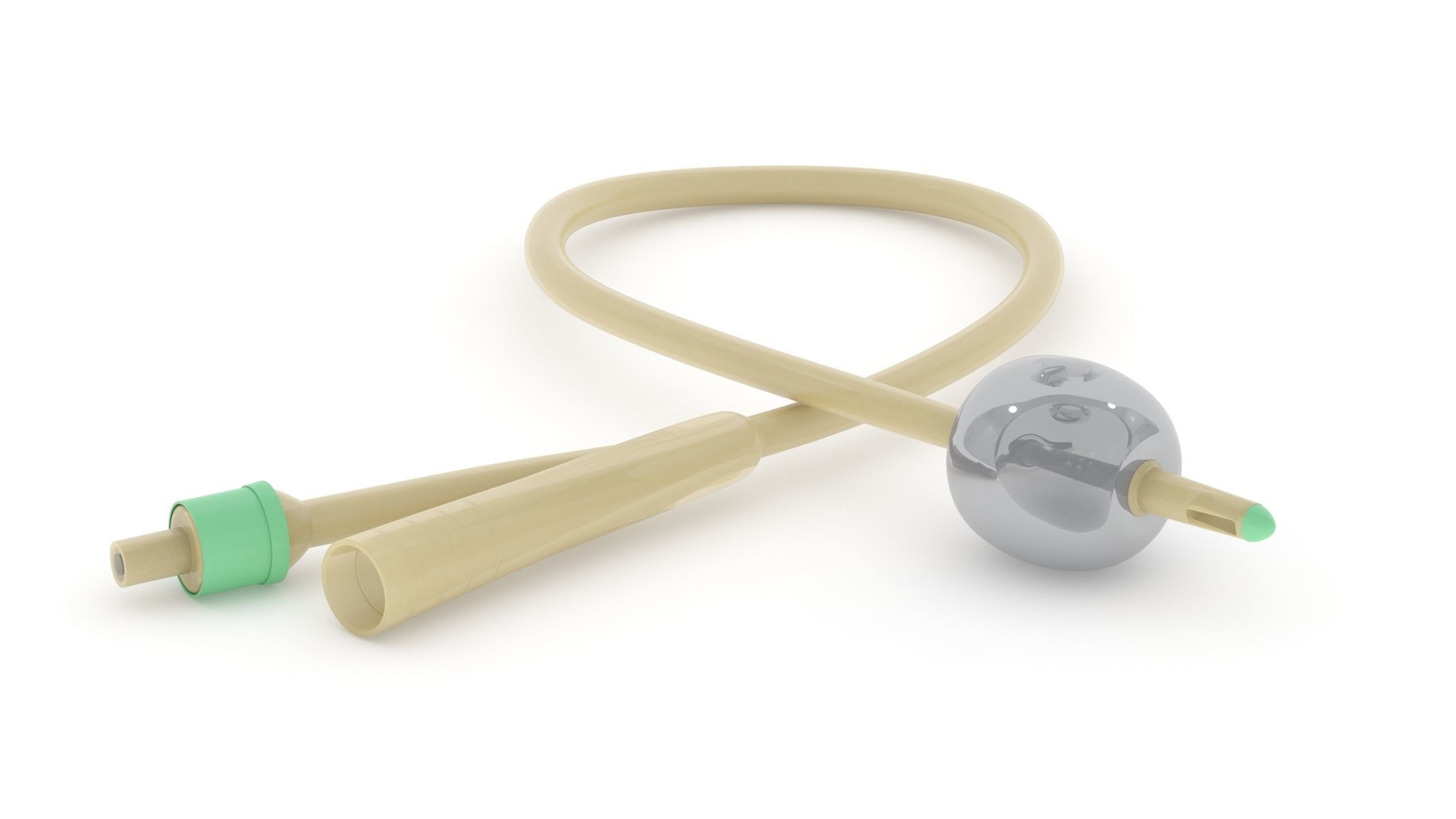 Catheter with handle 3D model_1