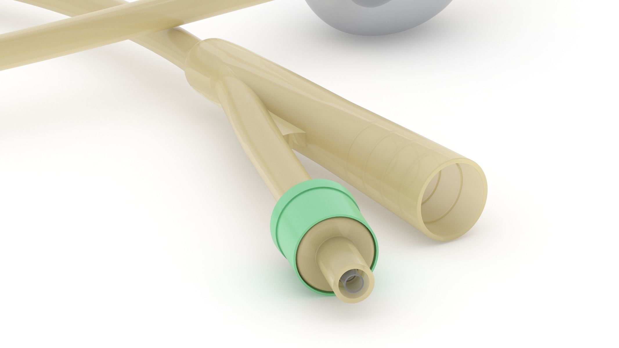 Catheter with handle 3D model_2