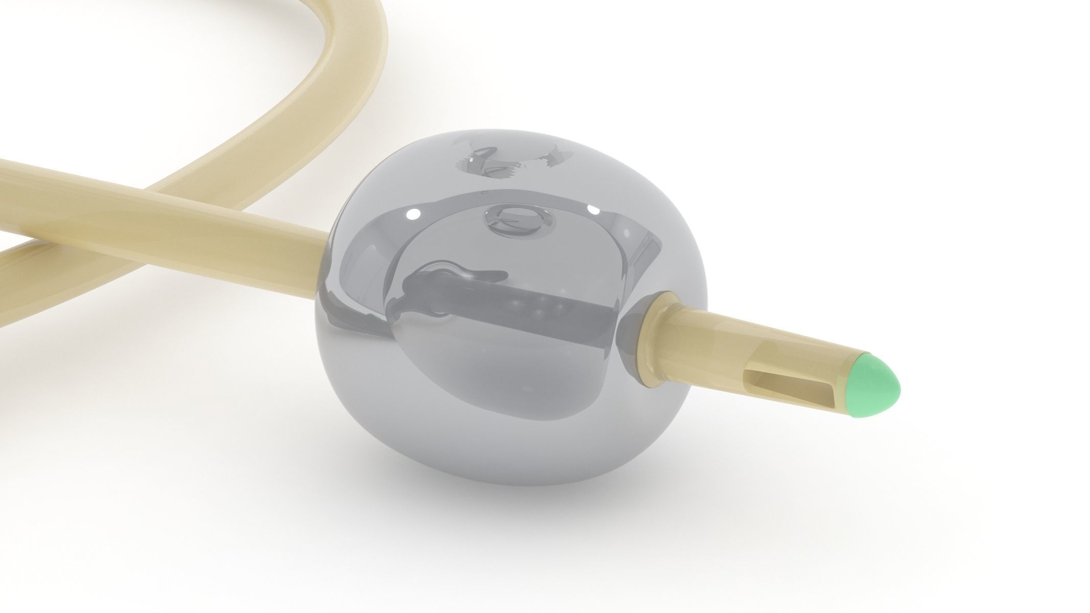 Catheter with handle 3D model_3