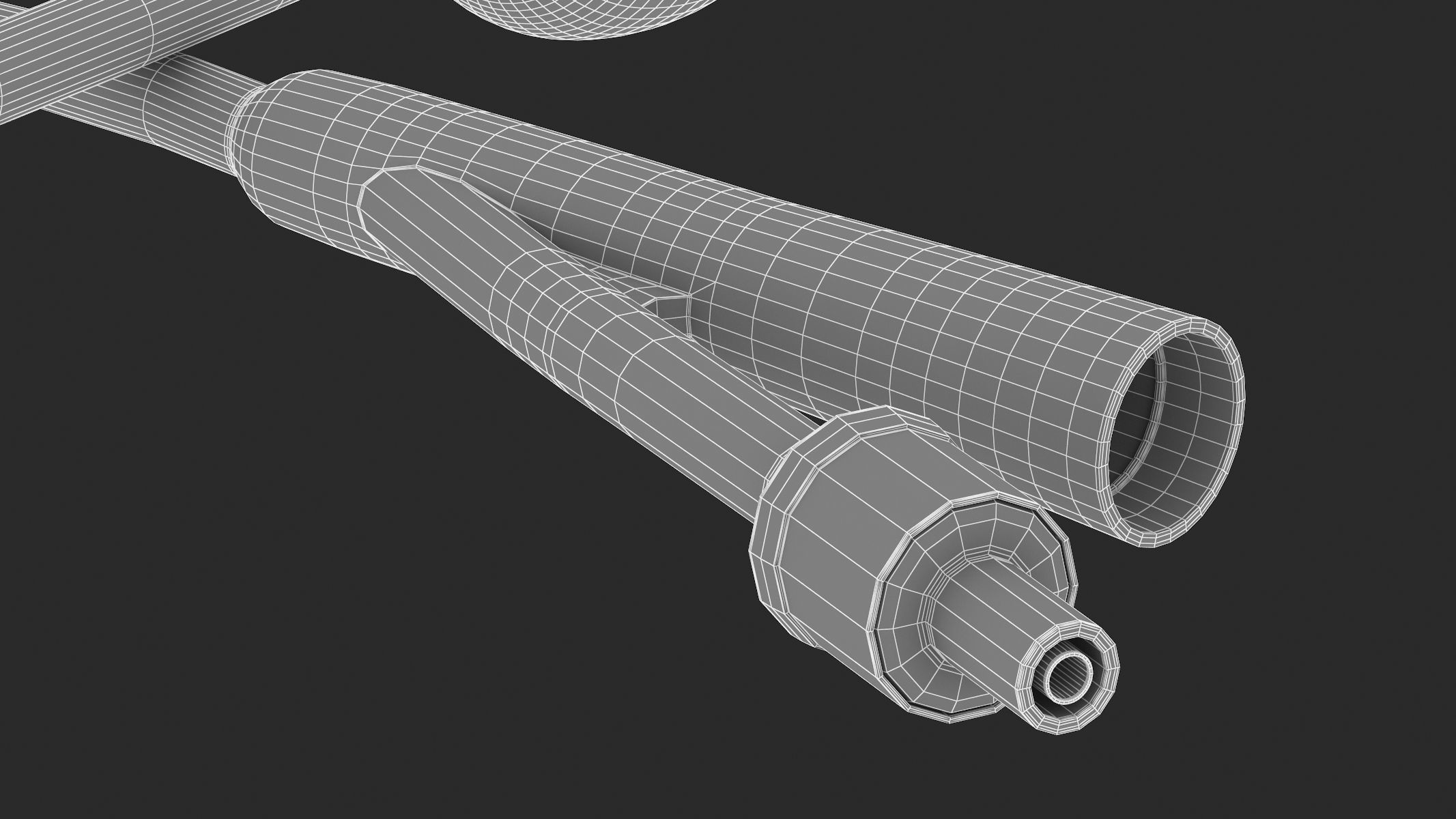 Catheter with handle 3D model_7