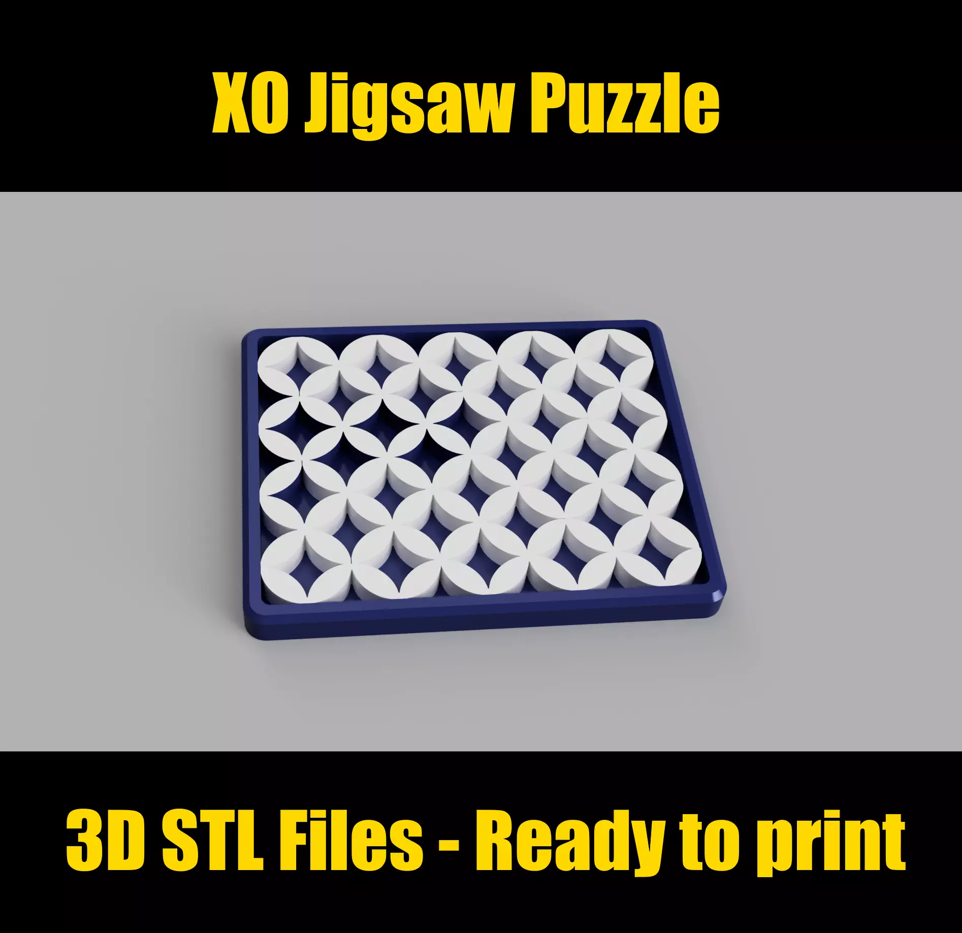 XO jigsaw puzzle 3D print model_0