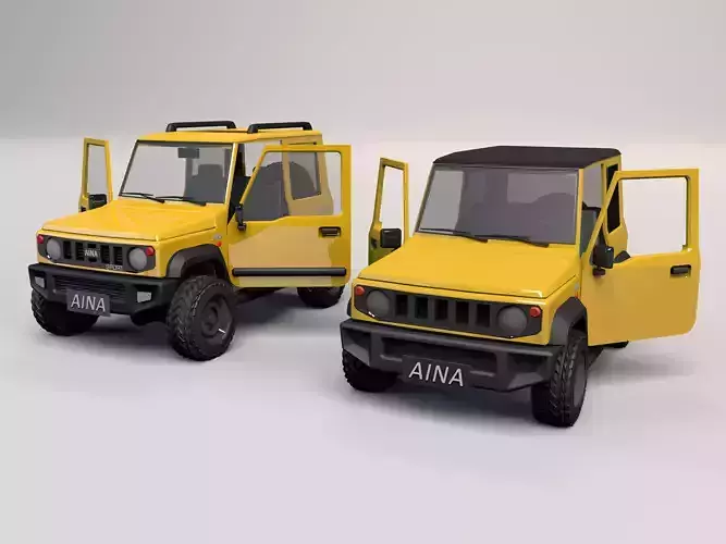 Rigged 3 Off road SUV car models  Low-poly 3D model