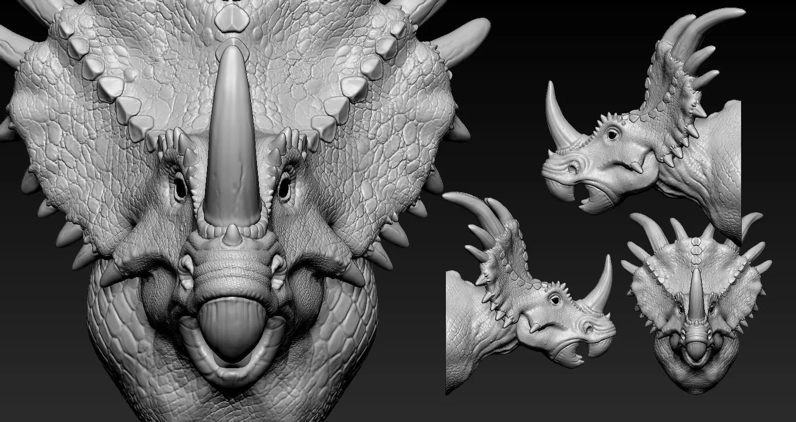 Triceratops Head 3D print model_0