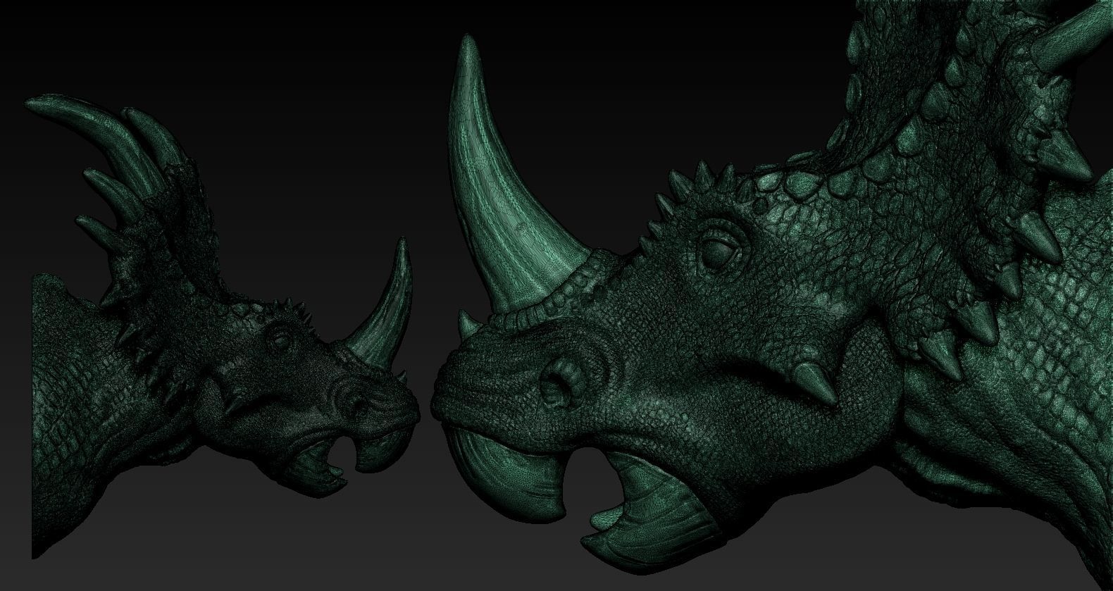 Triceratops Head 3D print model_13