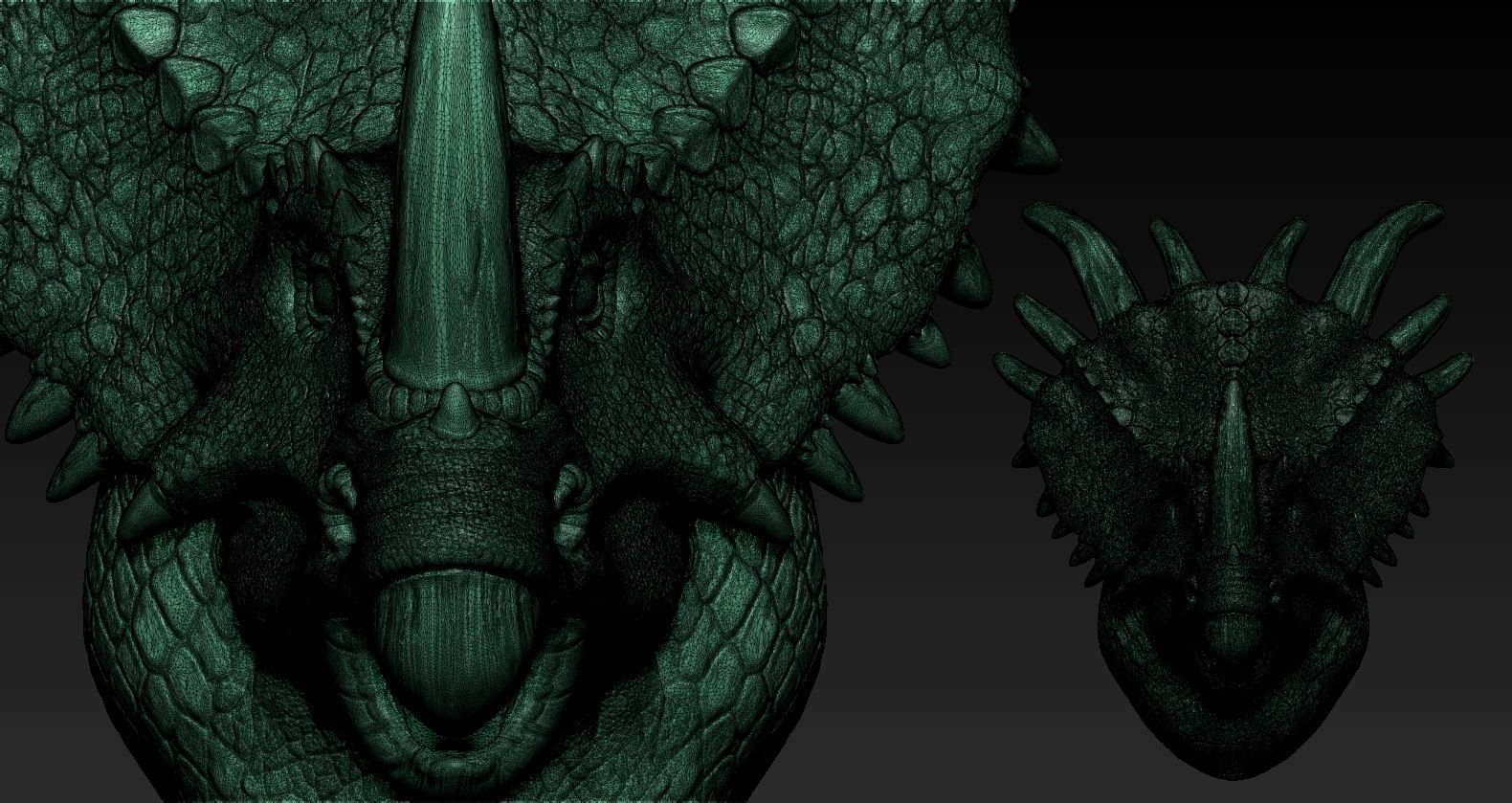 Triceratops Head 3D print model_12