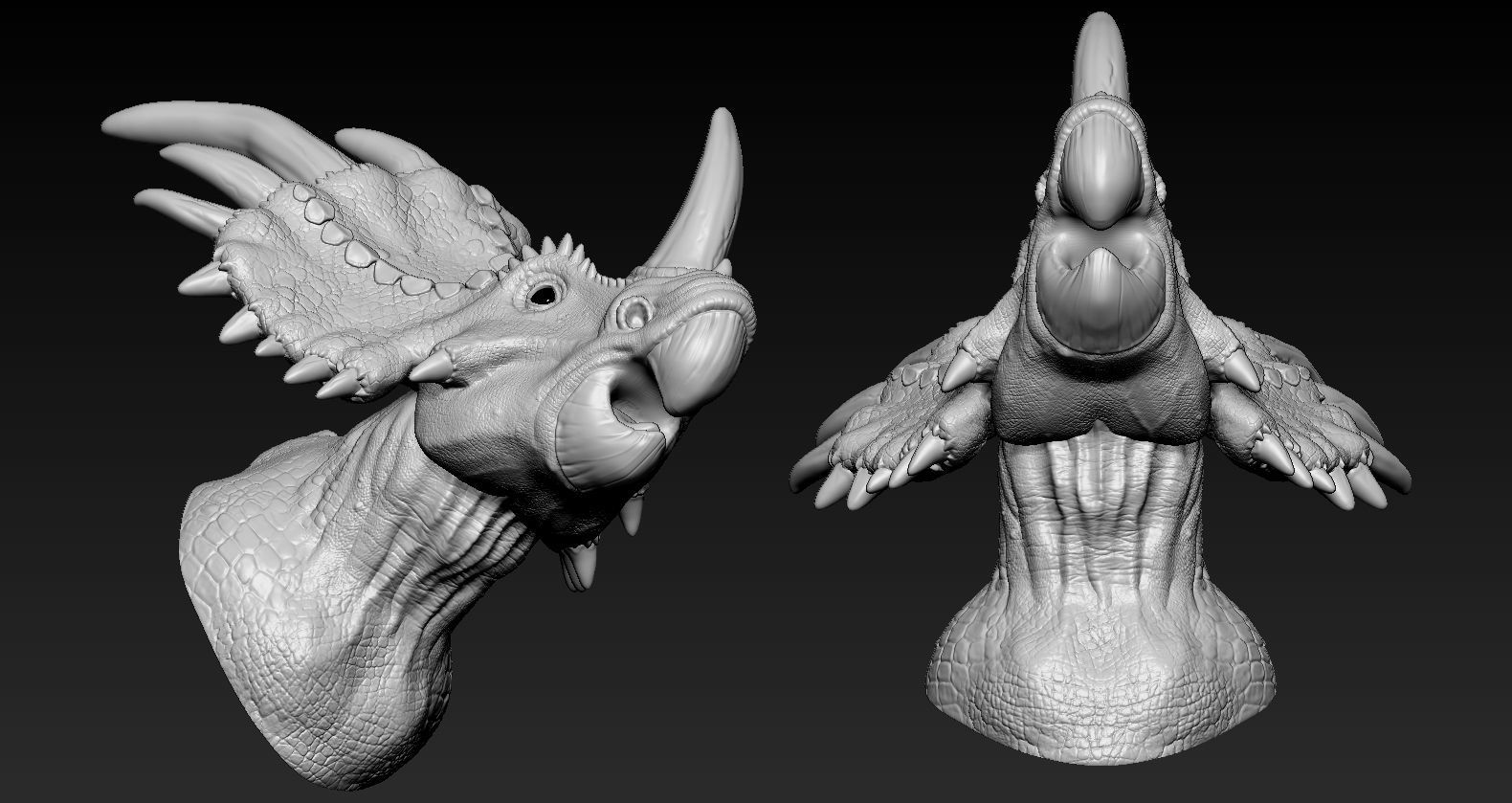 Triceratops Head 3D print model_8