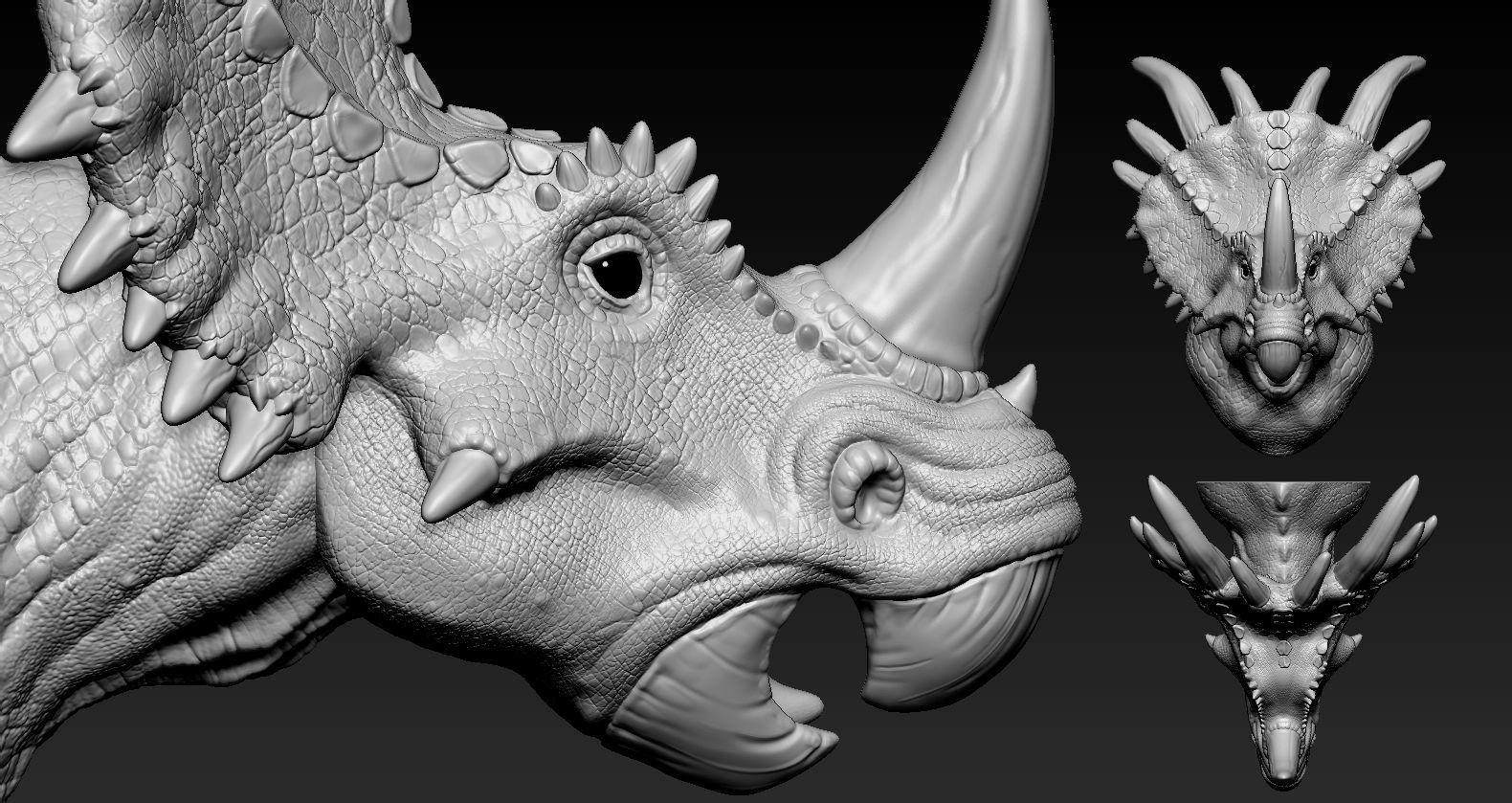 Triceratops Head 3D print model_1