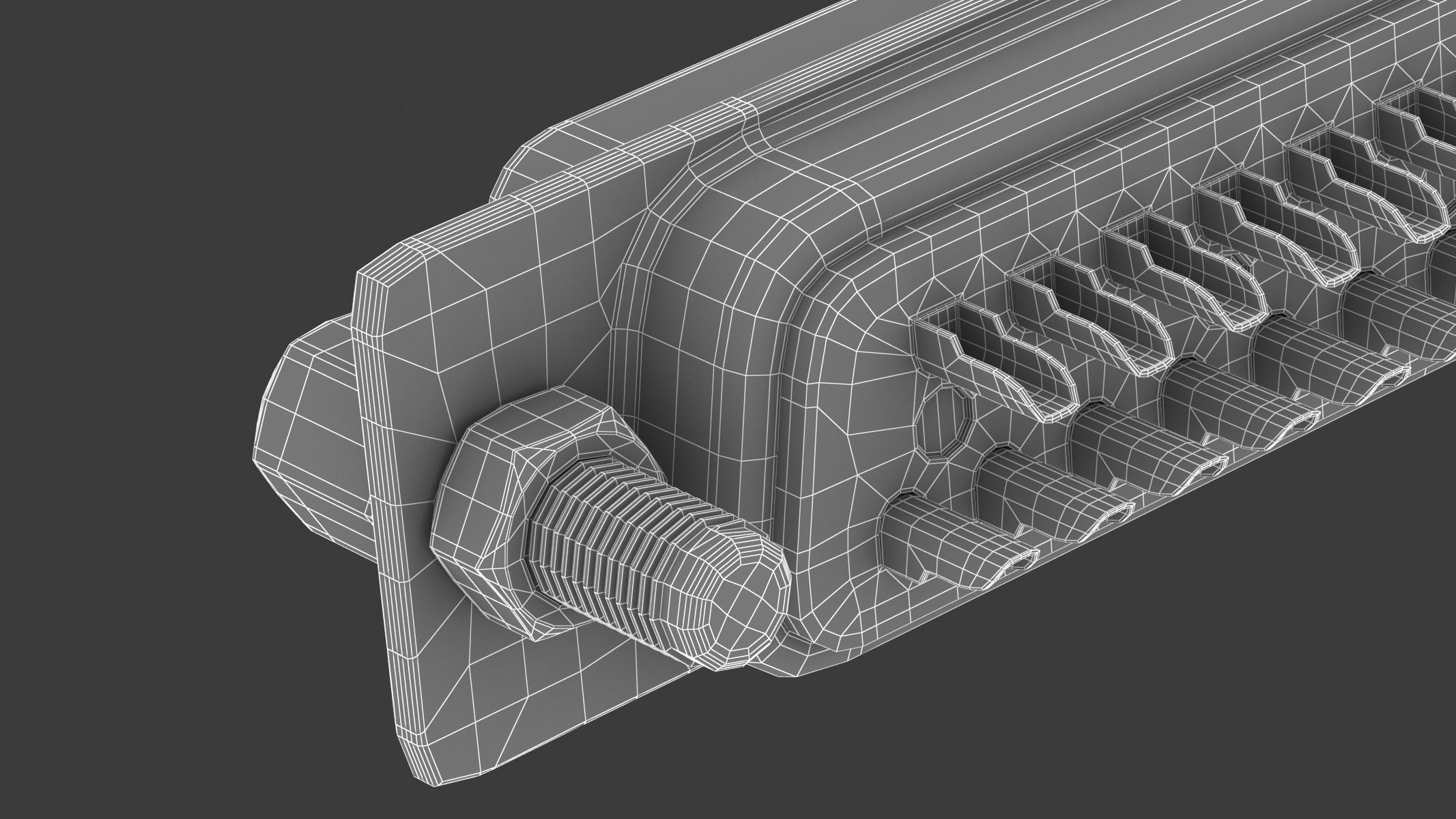 DB25 Female Module 3D model_16