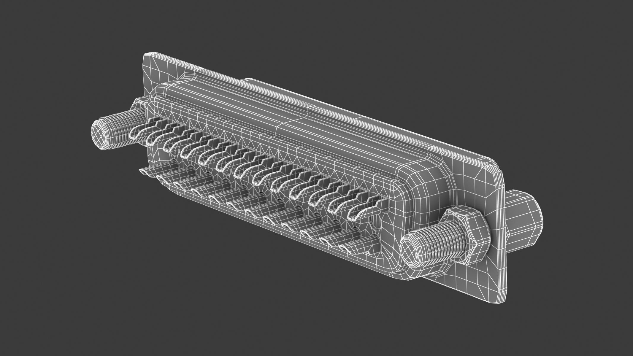 DB25 Female Module 3D model_13