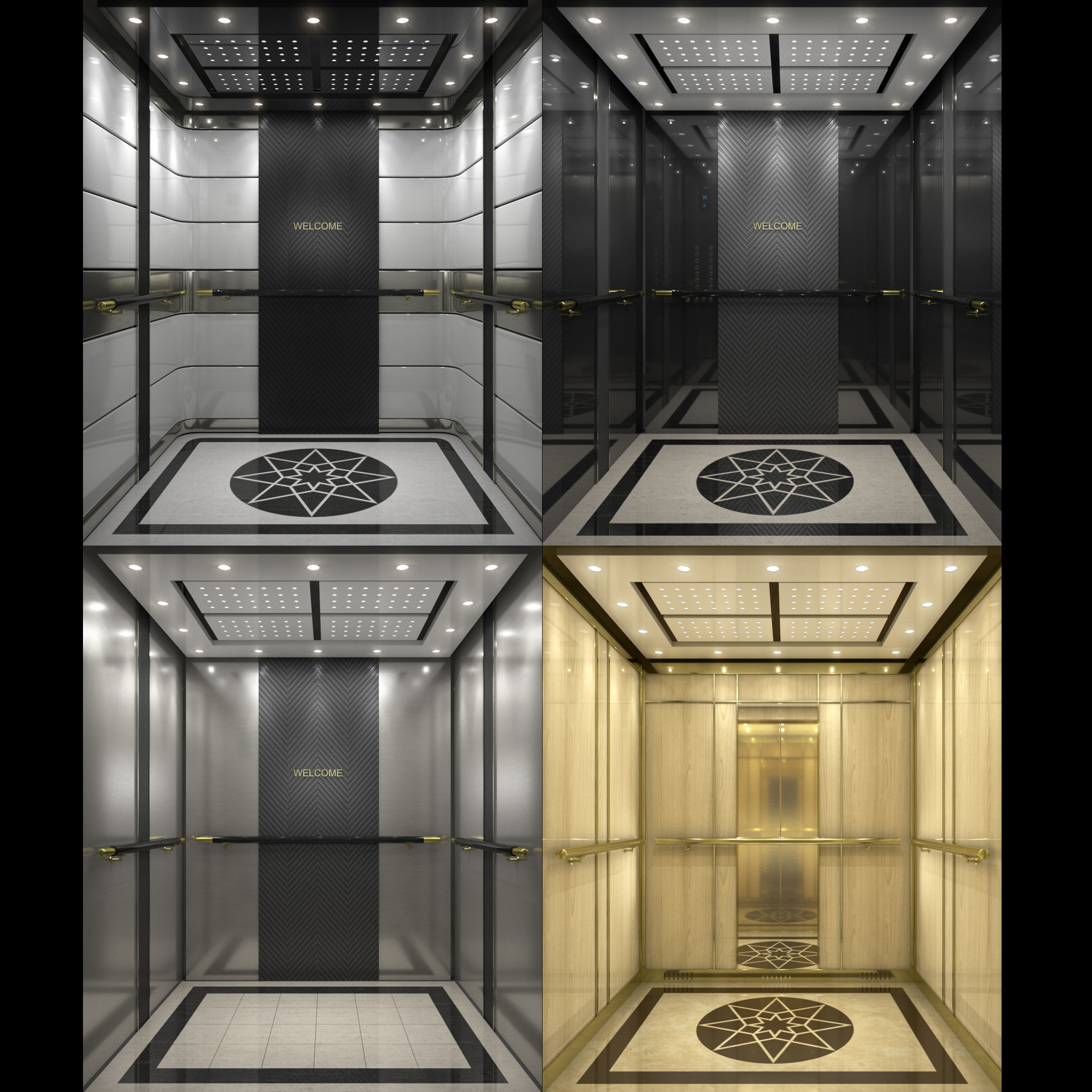 Beautiful elevator set 3D model_6
