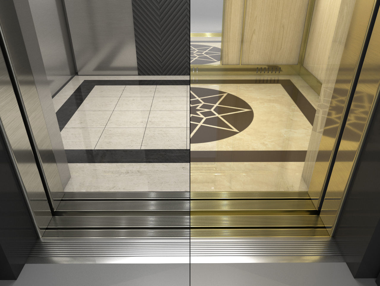 Beautiful elevator set 3D model_5