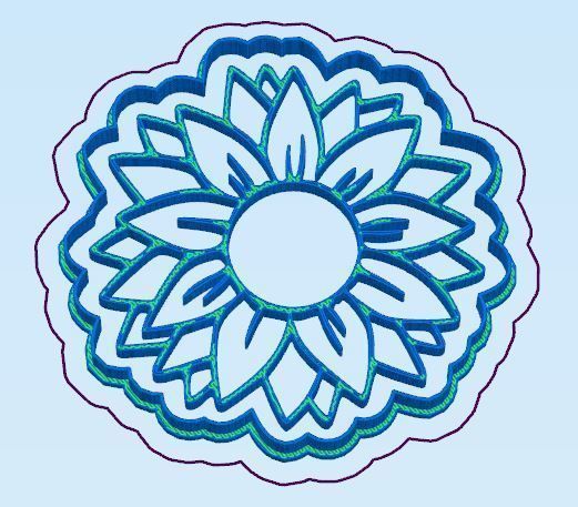 Sunflower Cookie Cutter 3D print model_2