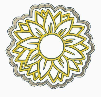 Sunflower Cookie Cutter 3D print model_1
