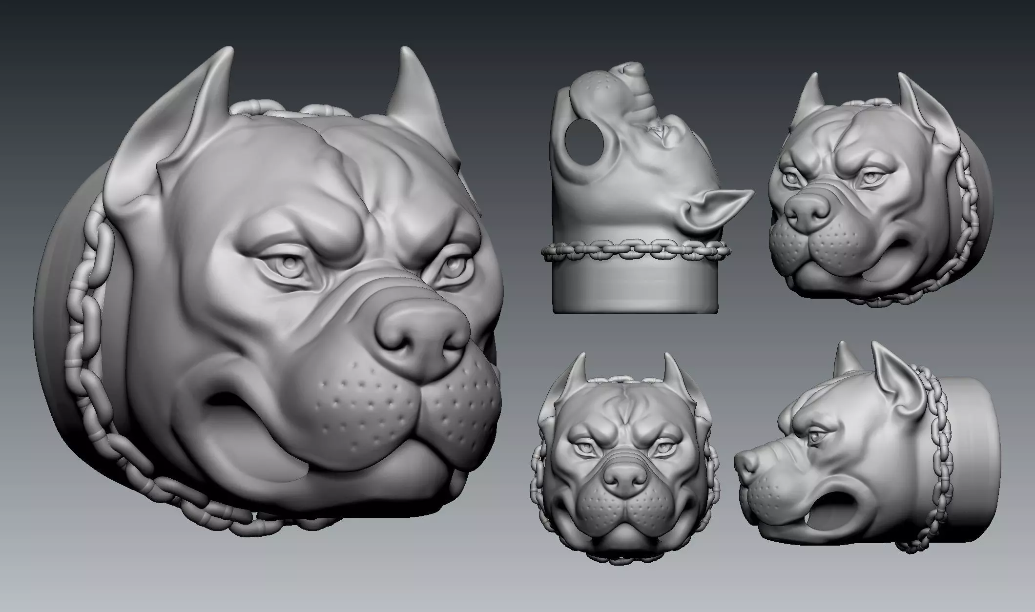 Pitbull Necklace 3D print model