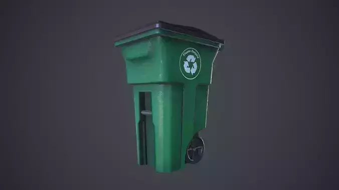 Trash bin Low-poly 3D model