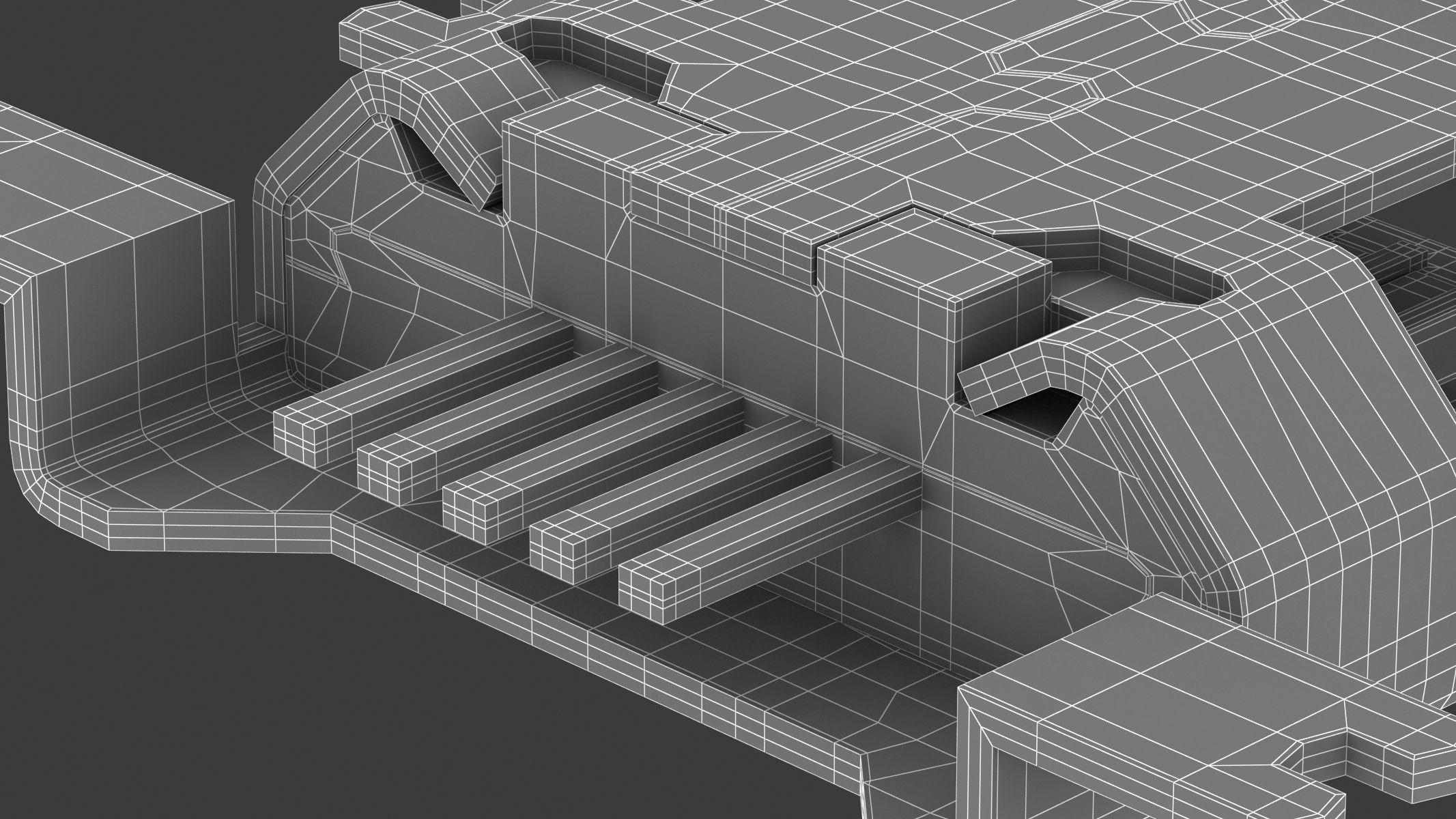 USB Micro B Female Module 3D model_8