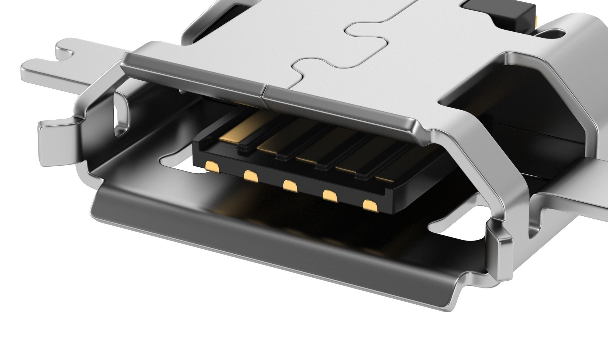 USB Micro B Female Module 3D model_2