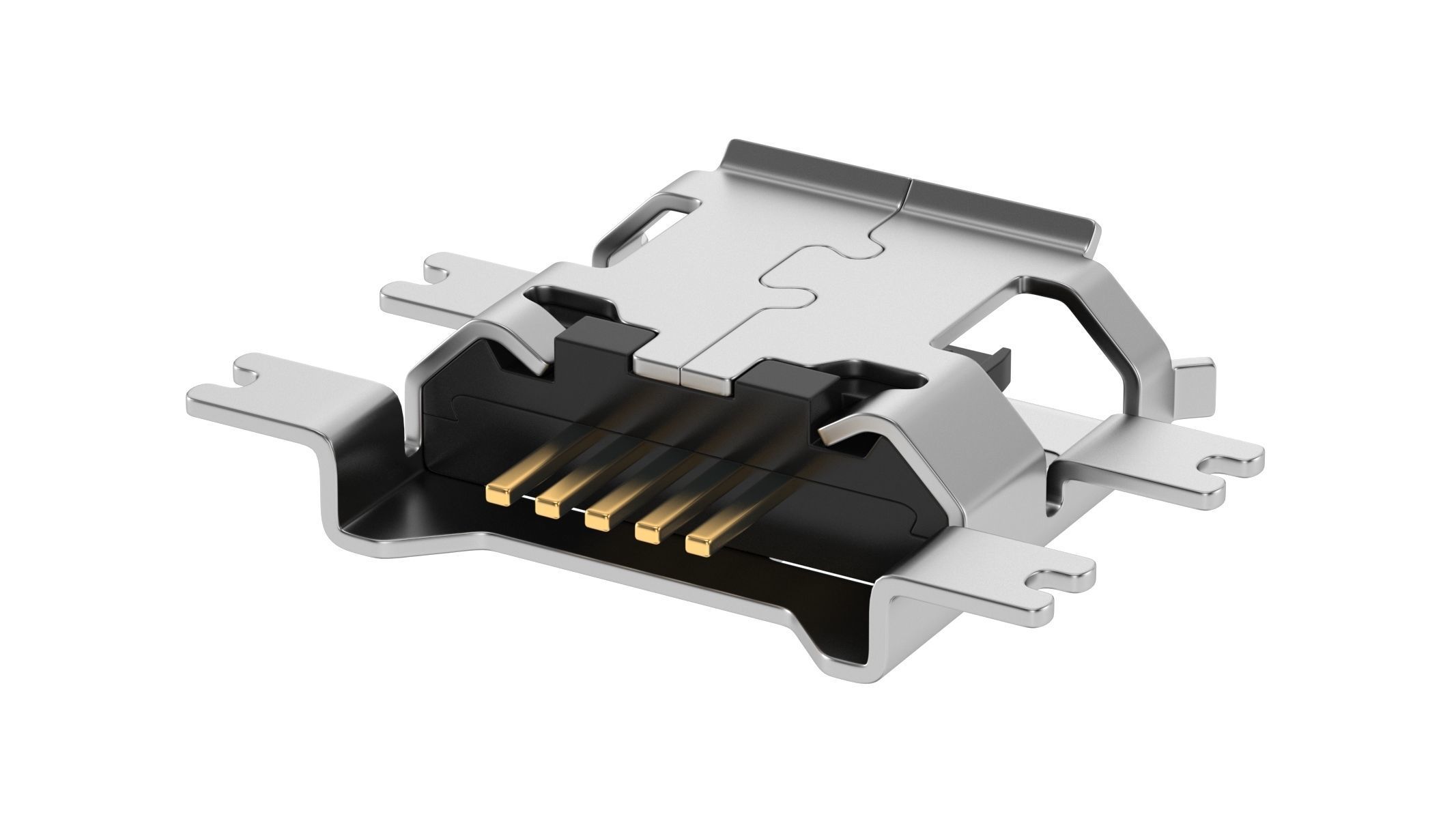 USB Micro B Female Module 3D model_1