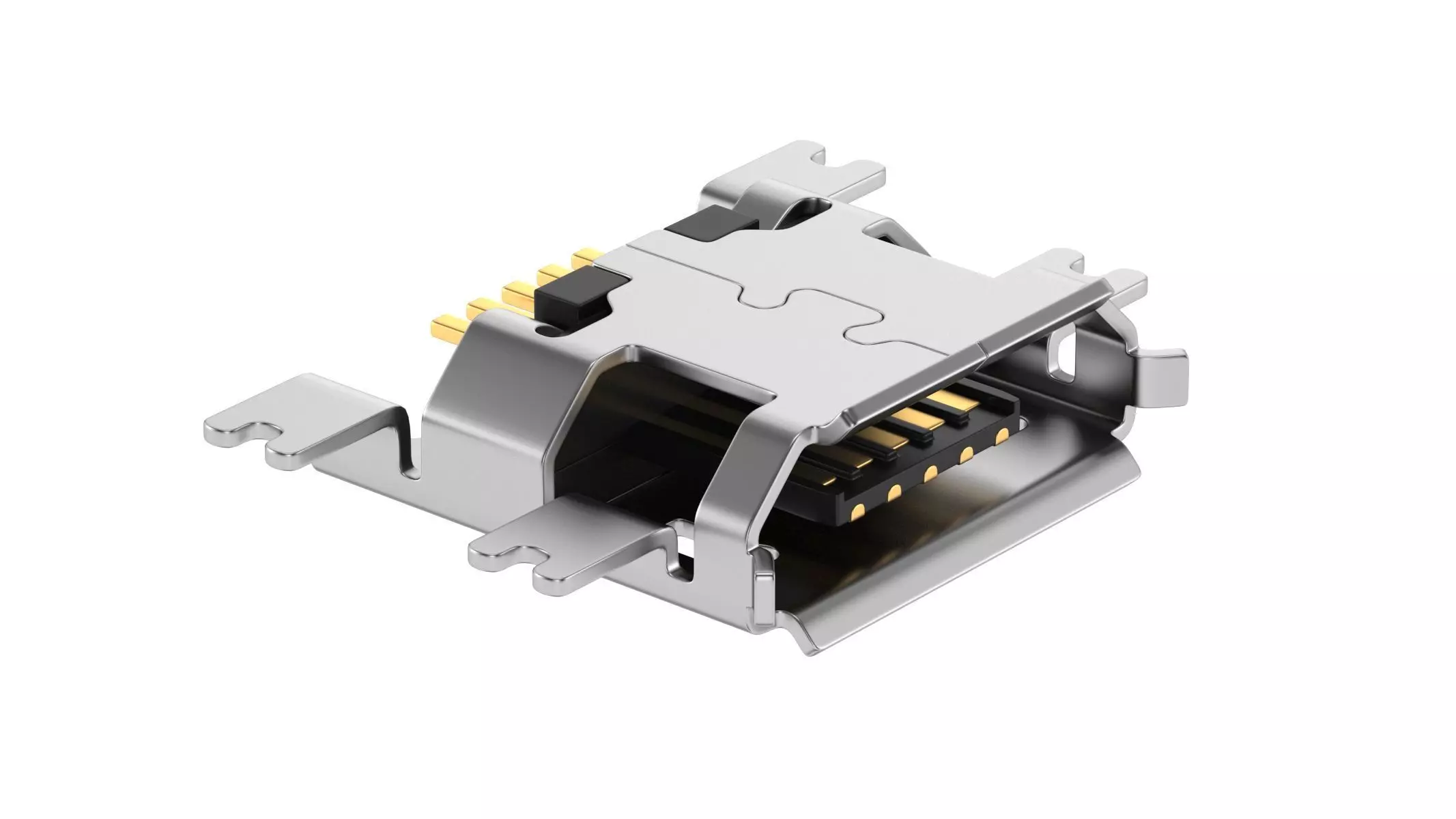 USB Micro B Female Module 3D model_0
