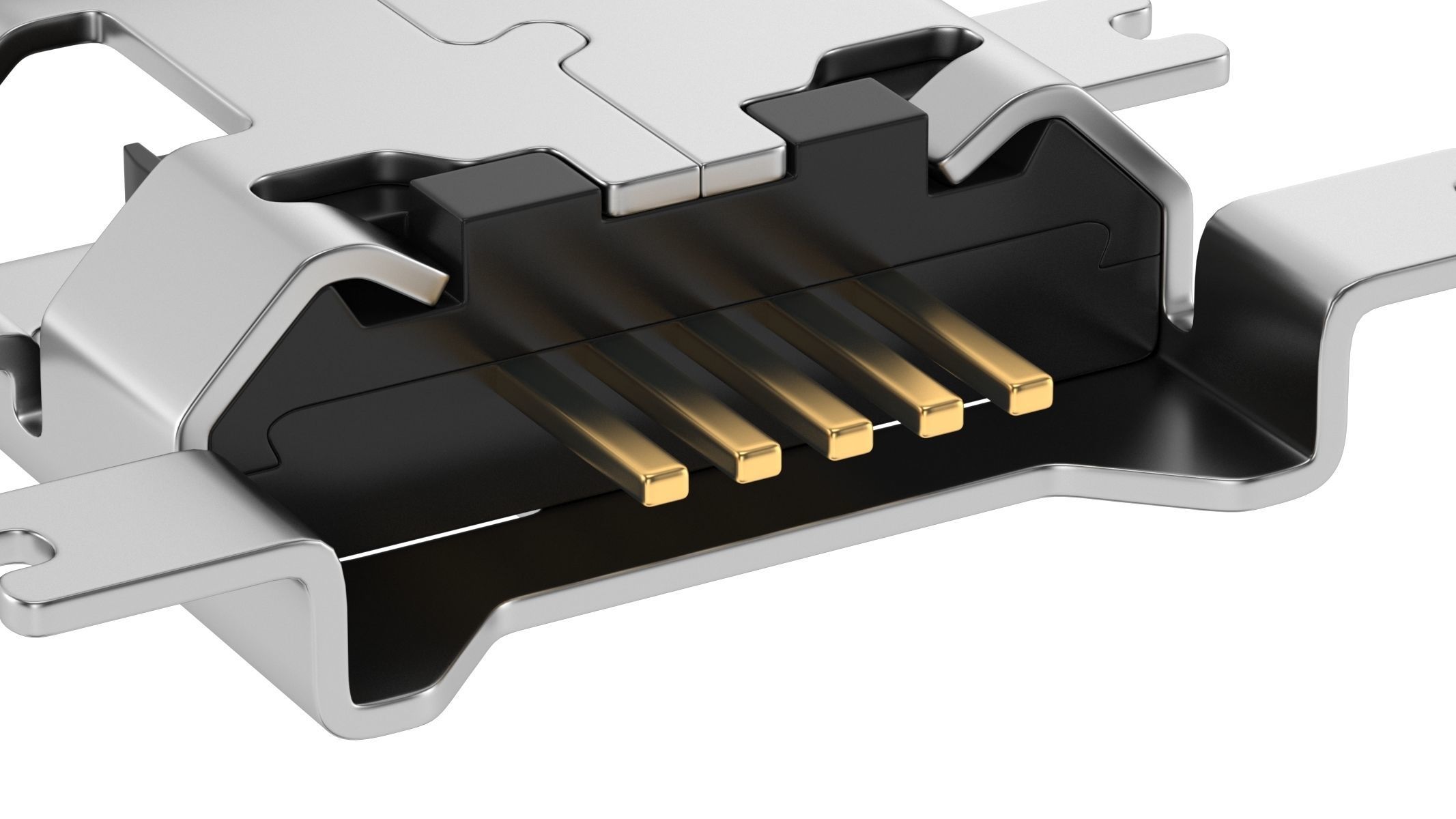 USB Micro B Female Module 3D model_3