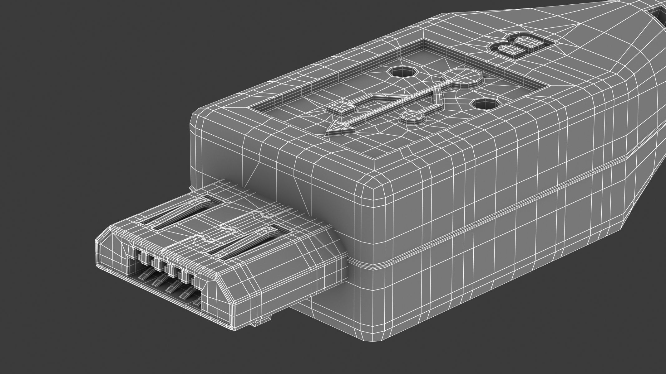 USB Micro B Male Module 3D model_7