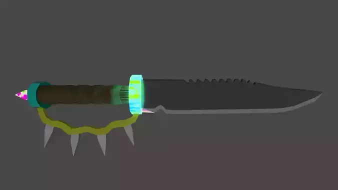 low poly ancient knife
