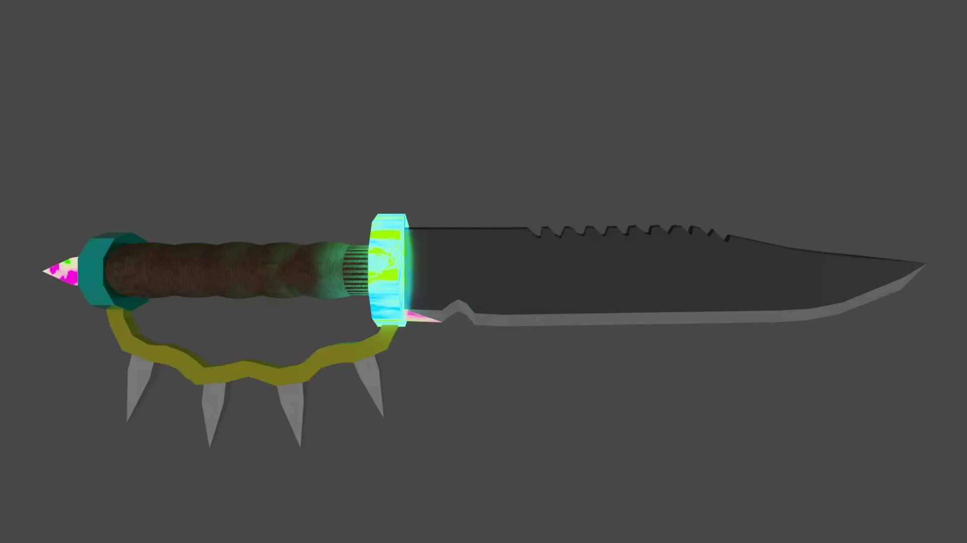 low poly ancient knife Low-poly 3D model_0