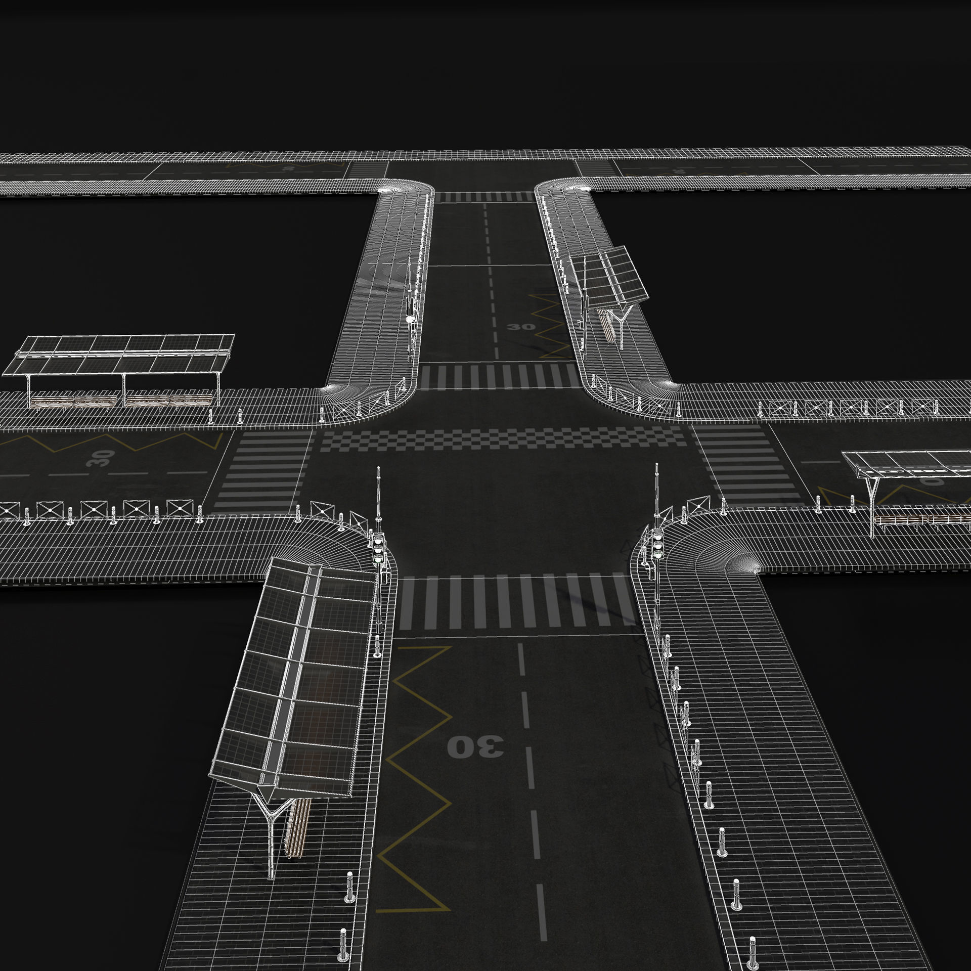 Gray street 3D model_2