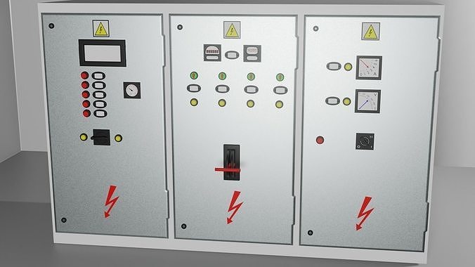 Electric box in retro style Low-poly 3D model