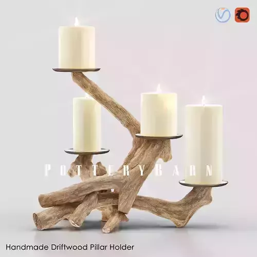 HANDMADE Driftwood Pillar Holder