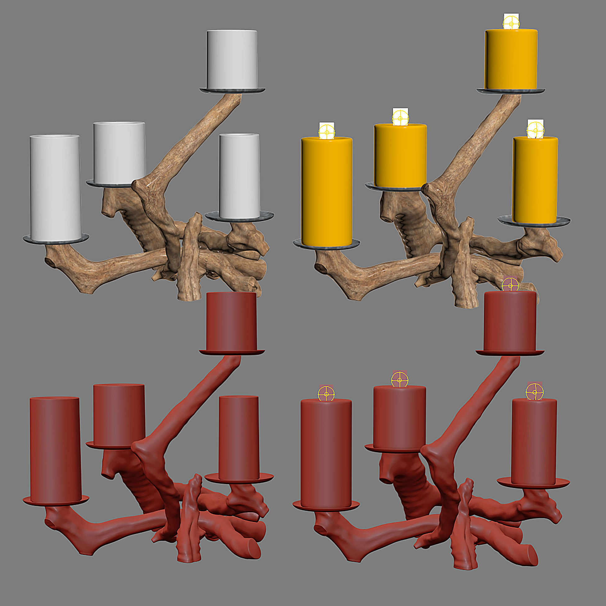 HANDMADE Driftwood Pillar Holder 3D model_4